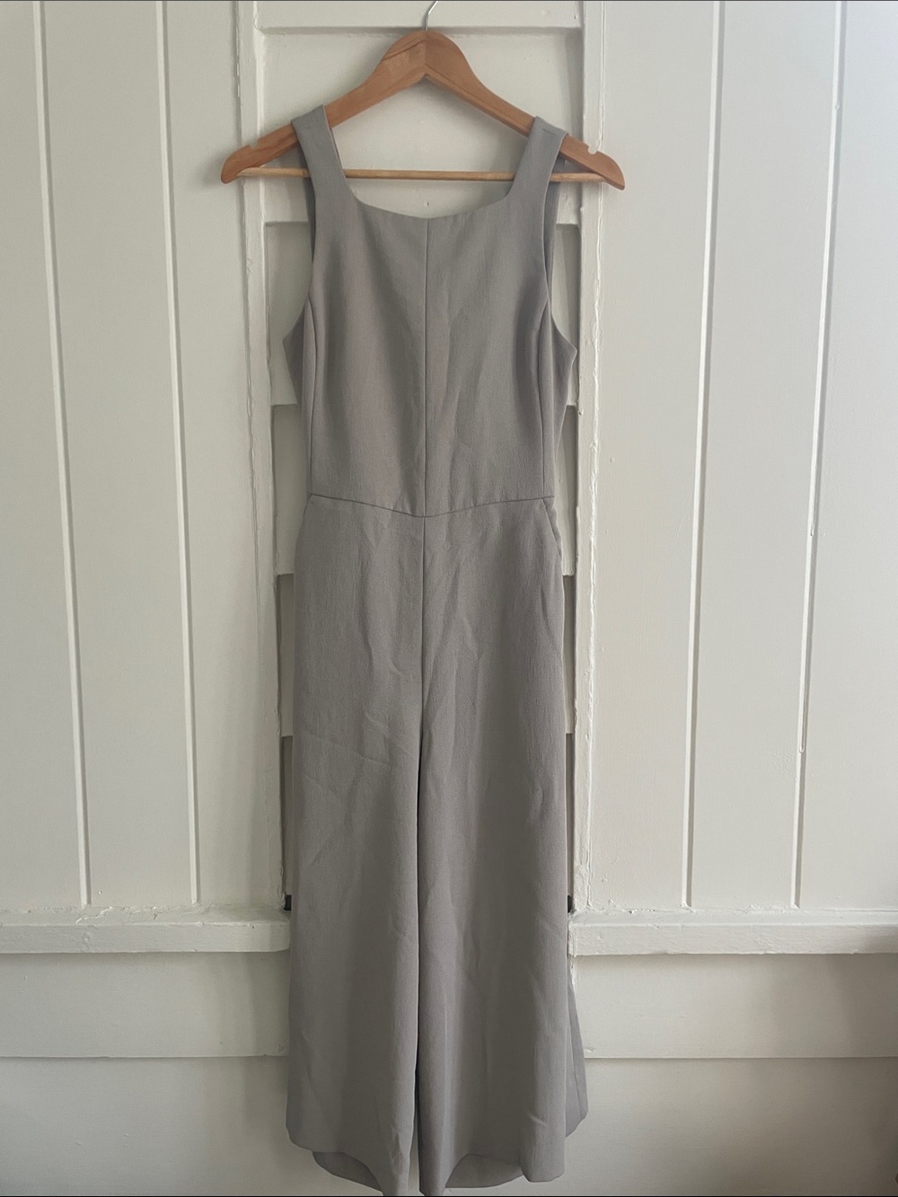 Wilfred Light Gray Sleeveless Wide-Leg Jumpsuit